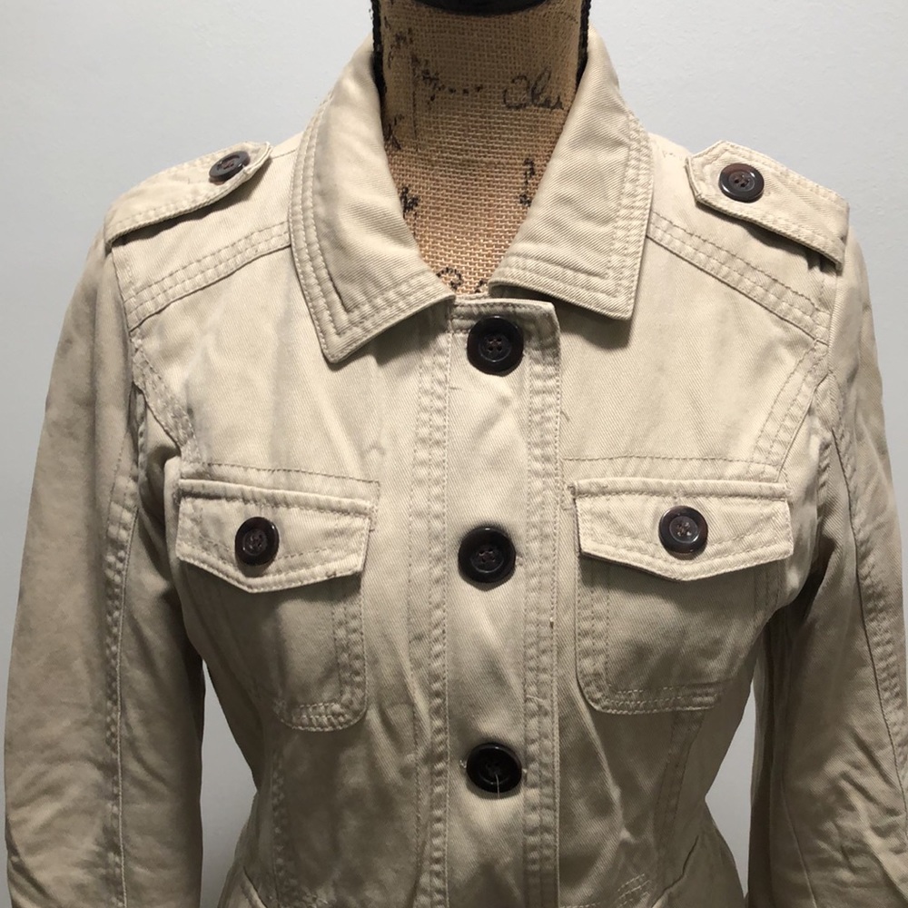 {Converse} Beige Button Down Jean Jacket - image 3